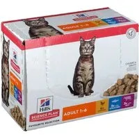 Hill'sTM Adult 1-6 Multipack Sachets repas pour chat (poulet, poisson & boeuf) Sachet(S) 12x85 g