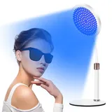 Hottoerak Tischlampe Rotlichtlampe, 415&660&850 nm Infrarotlampe mit 10/20/30 Min Timer, 5 Helligkeitsstufen, Verstellbare Höhe & Winkel, 100 LED Rot und Blau Licht für Zuhause, Büro