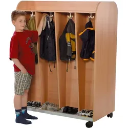 Garderobe mit Ablage, 8 Kleiderhaken, fahrbar
