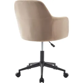 vente-unique Eleana Samt Beige/Schwarz