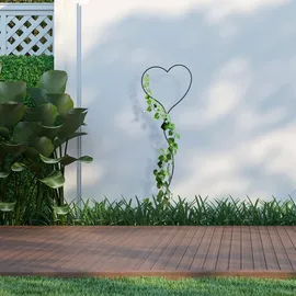 Relaxdays Rankhilfe Herz 147 x 38 cm Schwarz