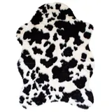 Mr.Ghorbani Kunstfell Teppich- Kuhfell Schwarz in 3 Größen, Tier Fell, Tiermuster in Schwarz, Weiß, Größe Teppiche:150cm x 220cm