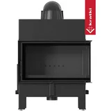Kamineinsatz aus Stahl KRATKI FLOKI M rechts 10 kW Ø 200 schwarz Verkleidung