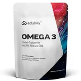 edubily nutrition® Omega-3 Fischölkapseln - 70% Omega 3-Gehalt - EPA DHA Kapseln in pharmazeutischer Qualität aus nachhaltigem Wildfang (300 Kapseln)