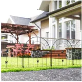 Outsunny Gartenzaun Zaun-Set 300 x 70 cm Schwarz/Stahl
