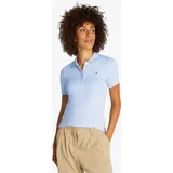 Tommy Hilfiger Damen, Poloshirt Kurzarm 1985 Pique Slim Fit blau (breezy Blue), XXL