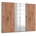 Level 300 x 236 x 58 cm Plankeneiche Nachbildung/weiß mit Spiegeltüren
