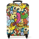 NoBoringSuitcases.com© Kinderkoffer Kinder - Muster - Regenbogen - Design - Mädchen - Jungen 55x35x20cm, 4 Rollen, Kinder Koffer Klein, Trolley Handgepäck bunt 35 cm x 55 cm x 20 cm