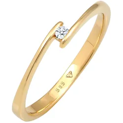 Elli DIAMONDS Verlobungsring Diamant (0.03 ct.) 585 Gelbgold Ringe   Damen 