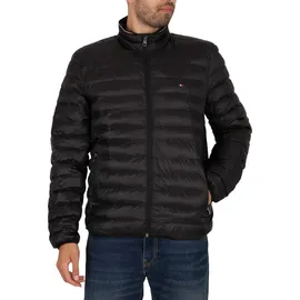 Tommy Hilfiger Herren Kern packbare runde Jacke, Schwarz M