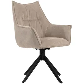 Mr. Deko Esszimmerstuhl, Beige, Textil, Uni, 1-Sitzer, 62x90x66 cm Esszimmer, Stühle, Esszimmerstühle, Armlehnenstühle