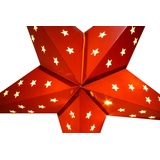 Expo- Bˆrse GmbH Weihnachtsstern Papier 60 cm mit 10 LEDs und Timer ROT