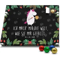 Mr. & Mrs. Panda Schoko Adventskalender Einhorn Künstler - Schwarz - Geschenk, Einhörner, Schokoladen Adventskalender, Stift, Artist, Unicorn, Pe... - Schwarz