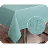 Tischdecke Tischläufer Leinen Struktur, abwischbar schmutzabweisend, Baumwolle, Farbe und Größe wählbar (Tischdecke rund 140 cm, Aquamarin)