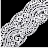 maDDma Stoff 1m extravagante elastische Spitze, 65mm breit, weiß weiß