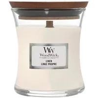 Woodwick Linen Duftkerze 85 g weiß