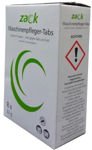 ZACK Maschinenpfleger-Tabs zur Spülmaschinenreinigung, Hygienische Sauberkeit im Inneren der Maschine, 1 Karton = 8 Packungen à 8 Tabs