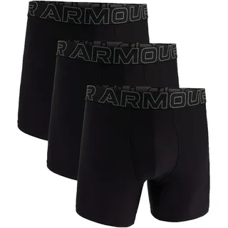 Under Armour Herren 3er Pack Figurbetont-UA Performance Tech Solid 6in Boxers Schwarz M