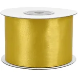 50mm Satinband 25m Schleifenband Geschenkband Dekoband Breites Stoffband Gold