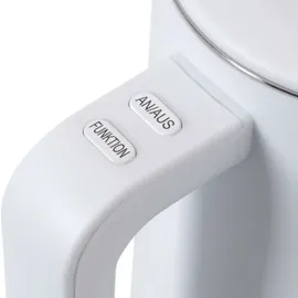 Klamer Edelstahl Wasserkocher mit Temperatureinstellung 40-100°C, Warmhaltefunktion, mattweißes Kaltgehäuse, doppelwandiger 1,5L Teekocher mit 1800W,... elektrischer Wasserkocher weiß