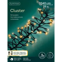 Lumineo Lichterkette CLUSTER 2040 LED 19 m, warm weiß + klassisch warm - Schwarz