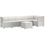 vidaXL 6-Sitzer Garten Sofa Rattan Look 0 x 0 x 0 cm Weiß