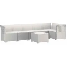 vidaXL 6-Sitzer Garten Sofa Rattan Look 0 x 0 x 0 cm Weiß