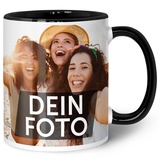 GRAVURZEILE Tasse zum selbst gestalten - Personalisiert mit eigenem Foto - Lebensmittelecht - Spülmaschinenfest - Mikrowellengeeignet - Fototasse Werbetasse oder Firmentasse mit Logo - Schwarz & Weiß