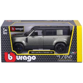 BBURAGO Land Rover Defender: Modellauto im Maßstab 1:24, Türen beweglich, grün (18-21101GR)