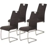 Hela Freischwinger Stoff anthrazit 4er Set