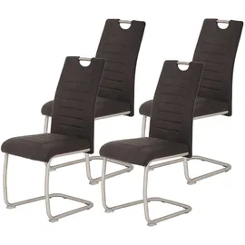 Hela Freischwinger Stoff anthrazit 4er Set