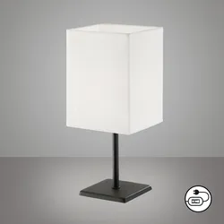 EASY BY FHL LED Tischleuchte "Lela", beige (sandschwarz), H: 30,00cm, Lampen, Tischleuchte,Stoffschirm,Schnurschalter,Hochwertige Verarbeitung