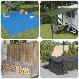 vidaXL Plane mit Ösen Blau 4 x 5 m 260 gsm PE