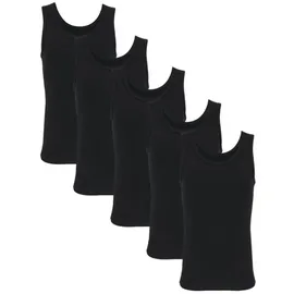 TupTam Unterhemden Jungen – 5er Pack Ärmellose Kinder Unterhemden, Baumwolle, Bequem & Atmungsaktiv, Farbe: Schwarz, Größe: 104-110 - 104-110