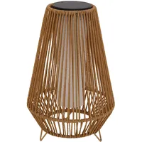 Lumisky Solarlaterne Weiß Rattan Solar Laterne mit Solarpanel