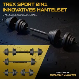 trex sport Hantelset Kurzhanteln 2er Set 20 kg schwarz