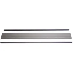 Abschluss-Set für WPC-Sichtschutz Savoie, Abschlussprofil Windschutz, Alu-Pfosten ~ 180cm, grau