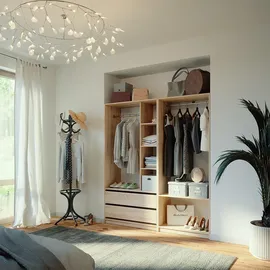 Vicco Kleiderschrank Elmo 80 x 200 x 0 cm Braun