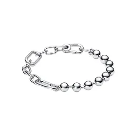 Pandora Metallperlen & Gliederkettenarmband aus Sterling Silber 592793C00-3 Größe 17 cm