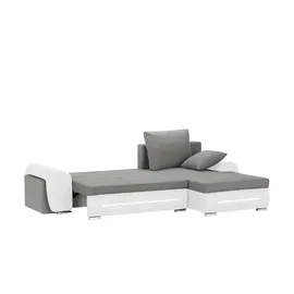 Sofa.de Ecksofa mit Beleuchtung und Schlaffunktion Emma ¦ grau ¦ Maße (cm): B: 280 H: 96 T: 184.0