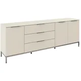 Rauch Kombikommode RAUCH "Kommode Türkommode Sideboard Kombikommode FLIPP", beige (beige (champagner)), B:200cm H:72cm T:42cm, Holzwerkstoff, Sideboards, Kombikommode, 3-türig mit 3 Schubladen und Soft-Close-Funktion