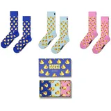 Happy Socks Socken Tagessocke Crew Quietscheente Rubber Duck Socks Gift Set aus weicher Baumwolle blau 41-46