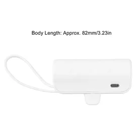spacnana Tragbares Mini-Ladegerät, Integriertes Kabel für IOS-Schnittstelle Typ C, 2-in-1-Mini-USB-C-Powerbank für