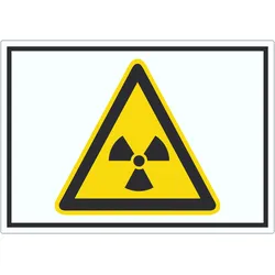 Achtung Radioaktive Strahlung Symbol Aufkleber A0 (841x1189mm)