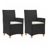 vidaXL Gartenstuhl 59 x 61 x 90 cm schwarz 2 St.