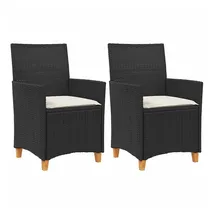 vidaXL Gartenstuhl 59 x 61 x 90 cm schwarz 2 St.