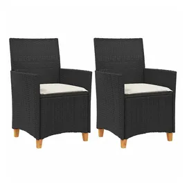 vidaXL Gartenstuhl 59 x 61 x 90 cm schwarz 2 St.