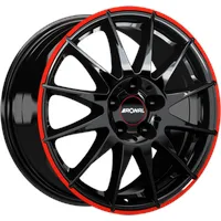 Ronal R54 8x18 ET35 5x112 76, jetblack-red rim