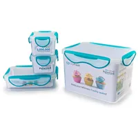 Genius ClipFresh Frischhaltedosen-Set Eckig 4 Teile Schadstoff-Frei Vorrats-Dose Multifunktions-Boxen