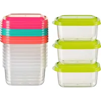 Kigima Mini-Gefrierdosen 12x0,25L rechteckig mehrfarbig – Vorratsdosen mit Deckel luftdicht – Frischhaltedosen mit Deckel – Aufbewahrungsbox Küche für Mealprep & Organisation – Austrian Quality